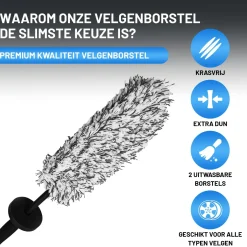 Discount Microvezel Velgenborstel - 2 Afneembare Borstels Auto Wassen