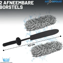 Discount Microvezel Velgenborstel - 2 Afneembare Borstels Auto Wassen