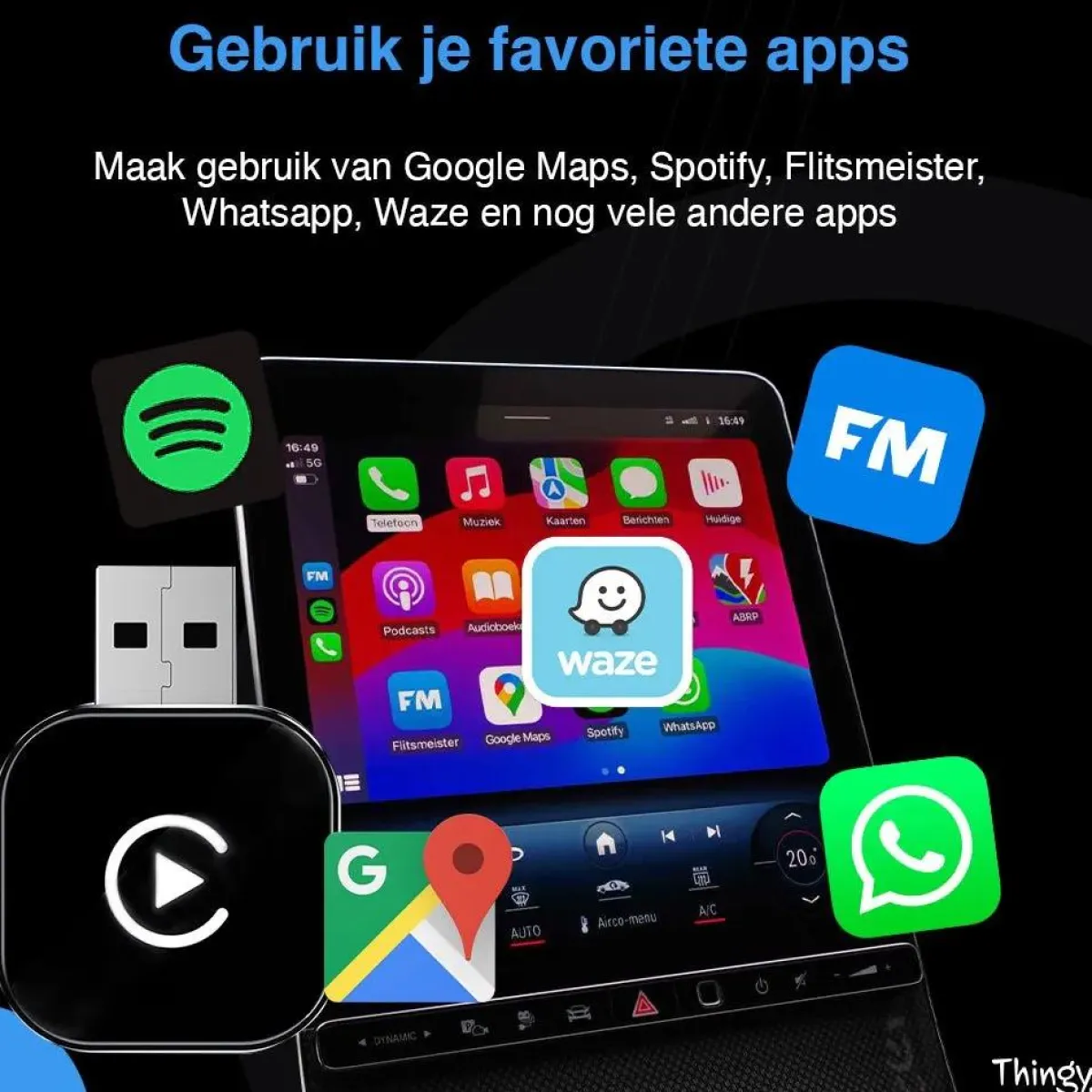 Hot Mini 2-in-1 CarPlay & Android Auto Dongle Draadloze Ontvangers