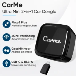 Online Mini 2-in-1 CarPlay & Android Auto Dongle V3 Draadloze Ontvangers