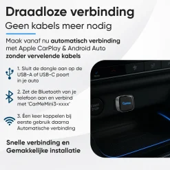Sale Mini 2-in-1 CarPlay & Android Auto Dongle V3 Draadloze Ontvangers