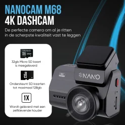 New M68 4K 2CH Wifi GPS 32gb dashcam Dashcams