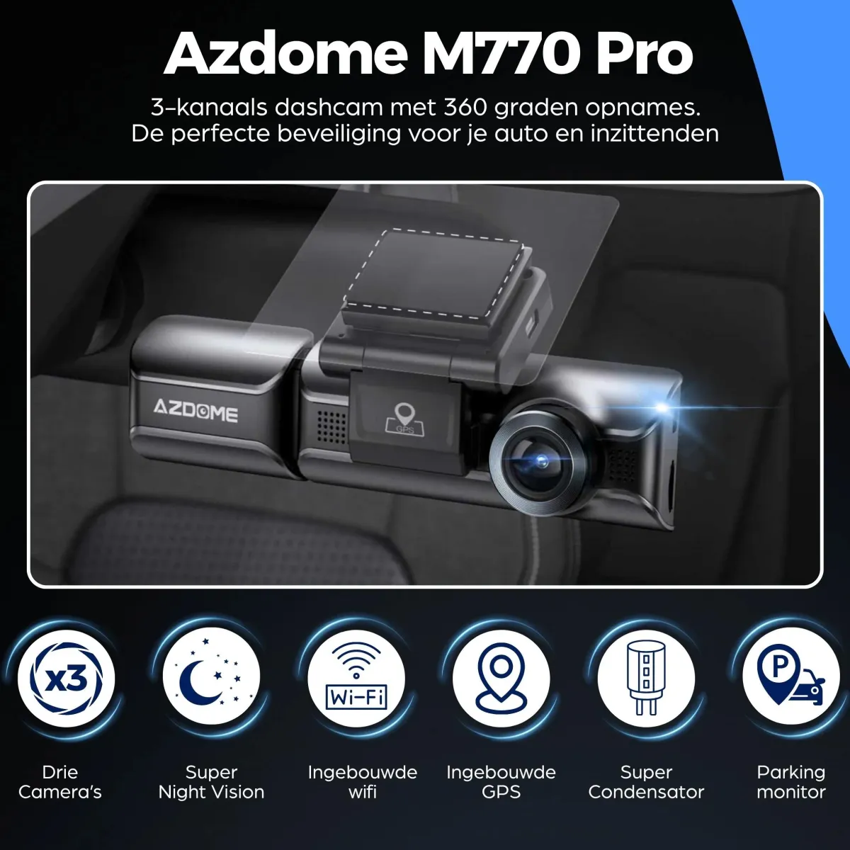New M770 Pro 3CH 4K Wifi GPS 64gb dashcam Dashcams