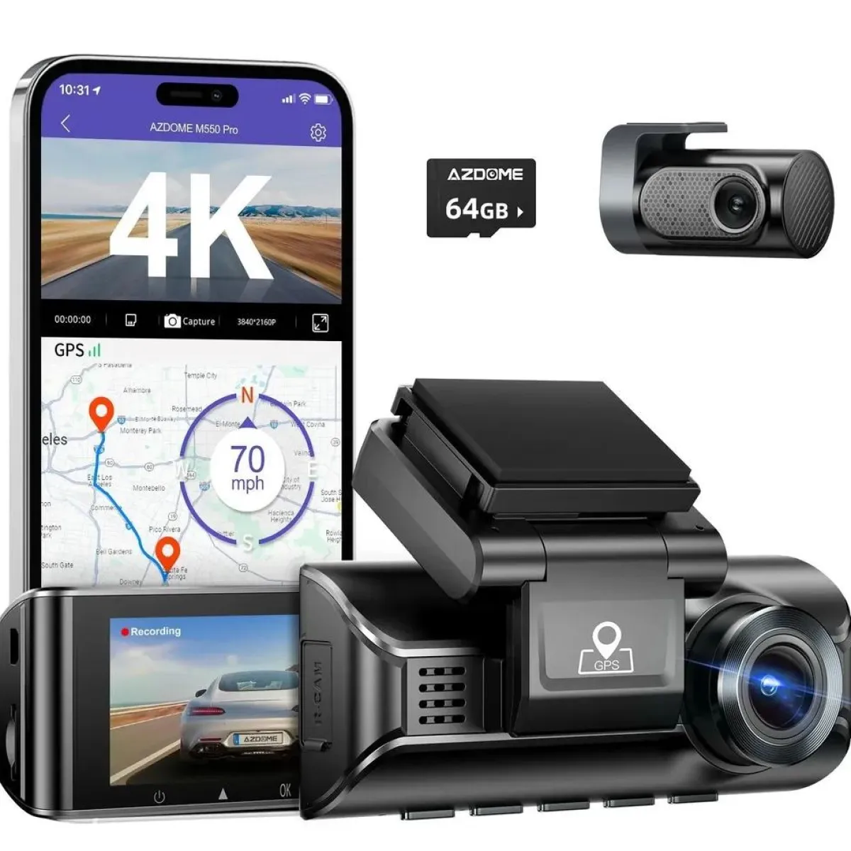 Sale M550 Pro 2CH 4K Wifi GPS 64gb dashcam Dashcams