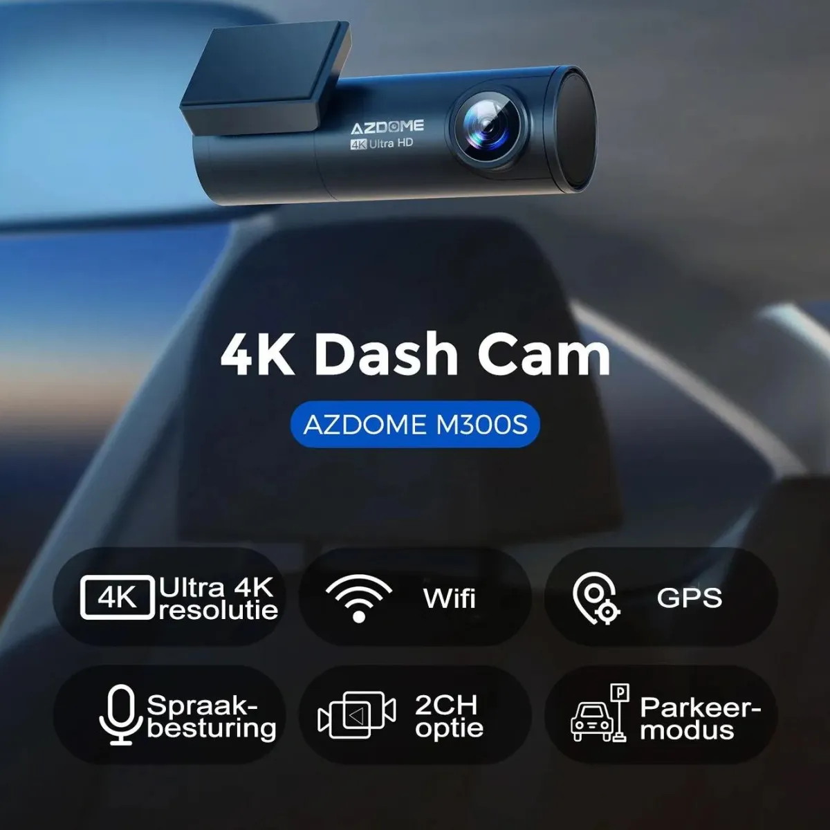 New M300S 4K 2CH Dual Wifi GPS 64gb dashcam Dashcams