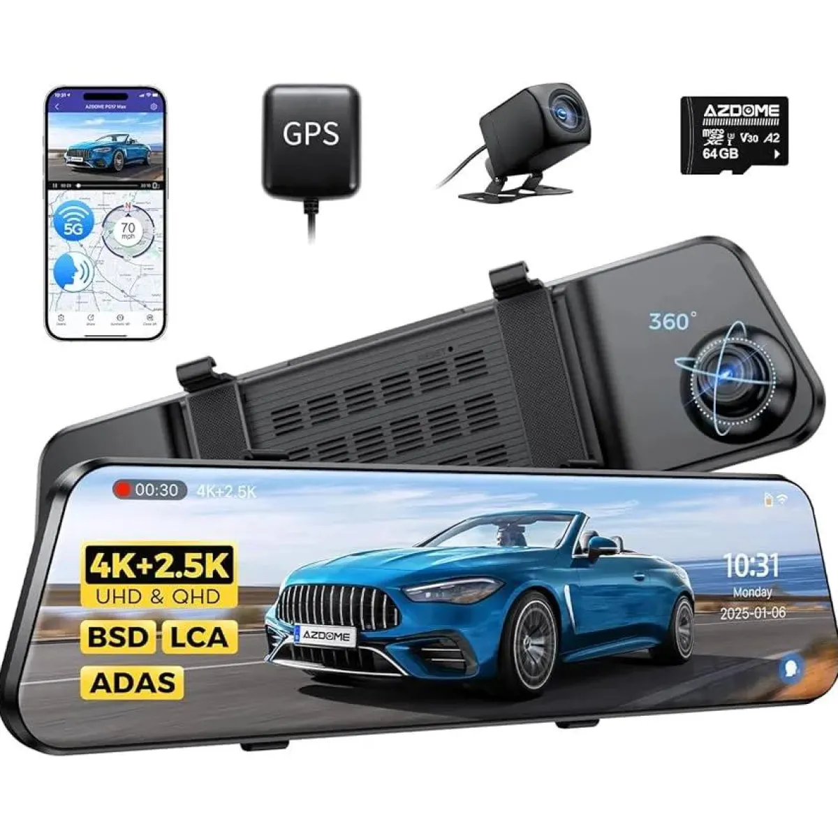 Sale PG17 Max 4K 2CH Wifi GPS 64gb dashcam Dashcams