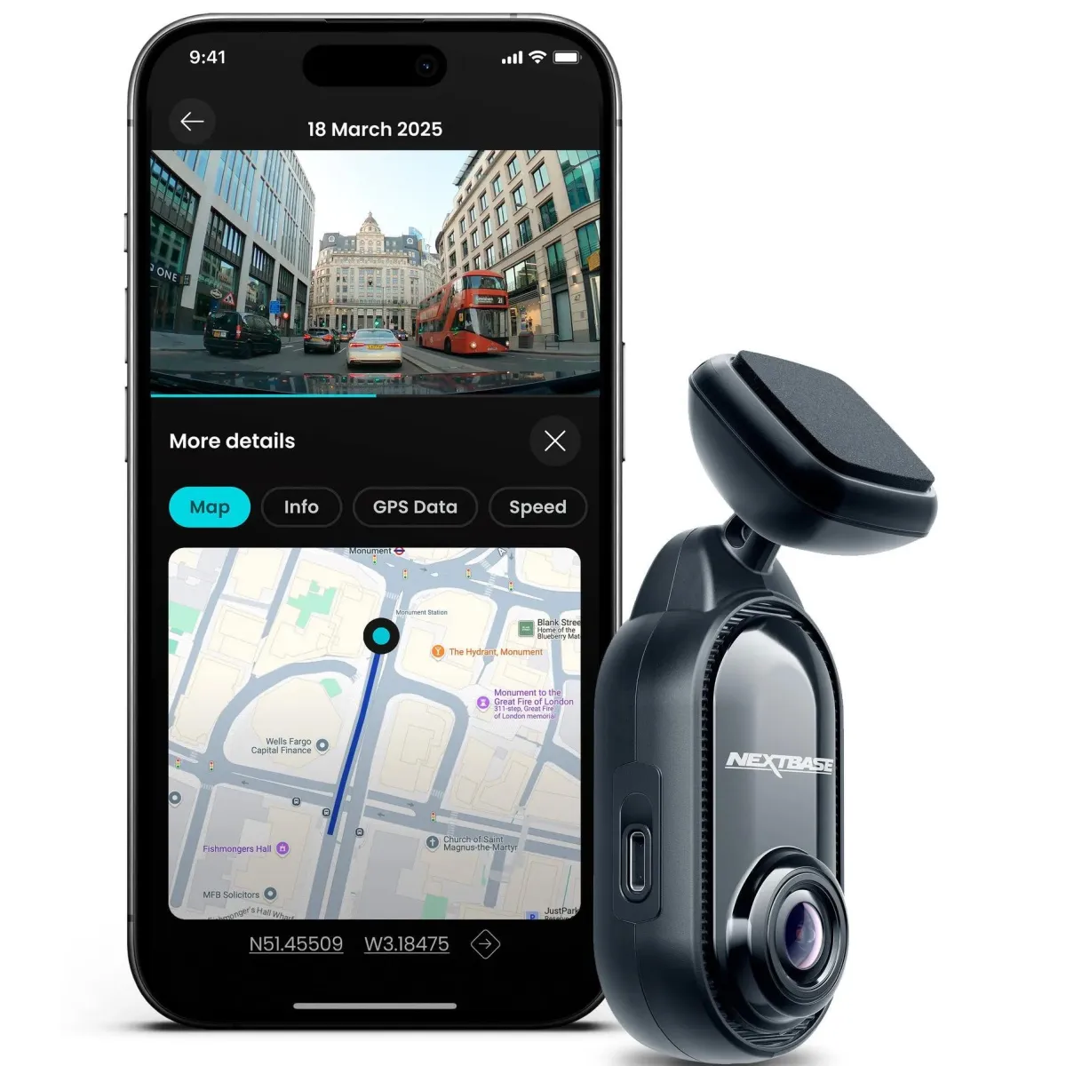 Piqo 1K Cloud Wifi GPS dashcam Dashcams
