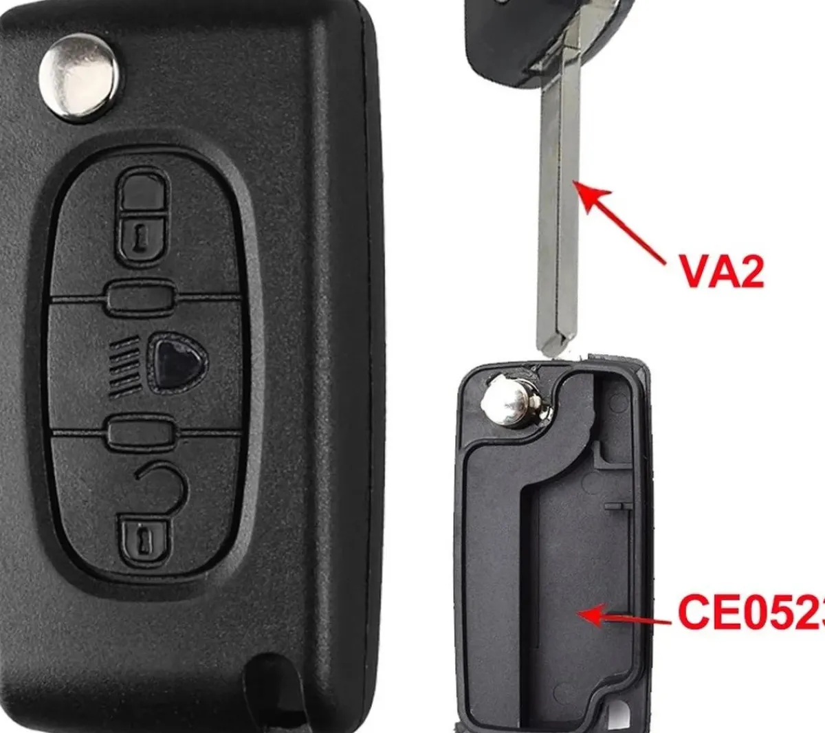 New Sleutelbehuizing geschikt voor Citroën en Peugeot Autosleutelhoesjes