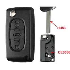 Best Sleutelbehuizing 3 knops geschikt voor Peugeot Autosleutelhoesjes