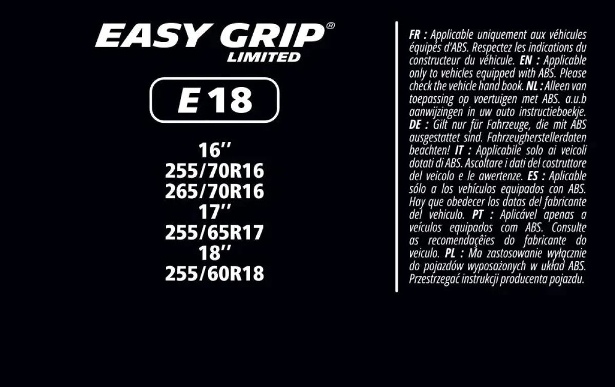 New Sneeuwkettingen - Easy Grip - EG-E18 Sneeuwkettingen