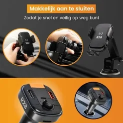 Outlet Telefoonhouder Auto Oplader + FM Transmitter Telefoon & Tablethouders