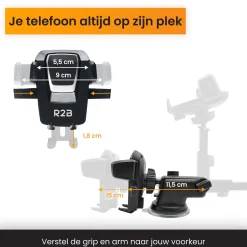 Sale Telefoonhouder Auto voor Raam en Dashboard Telefoon & Tablethouders