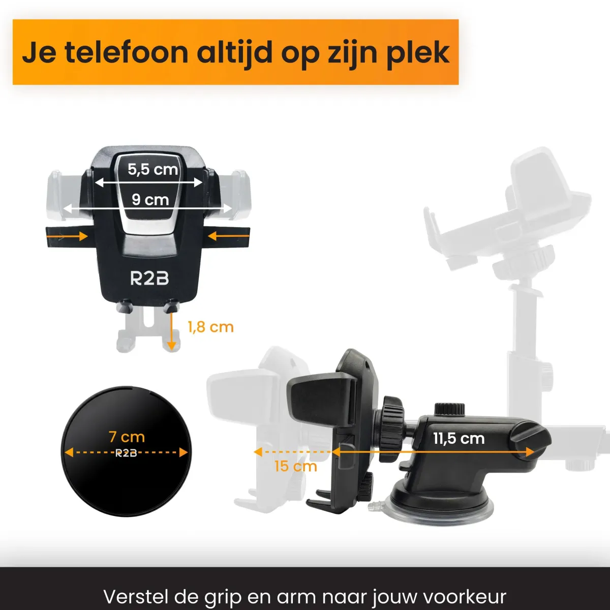 Best Telefoonhouder Auto Zuignap met Dashboard Pad Telefoon & Tablethouders