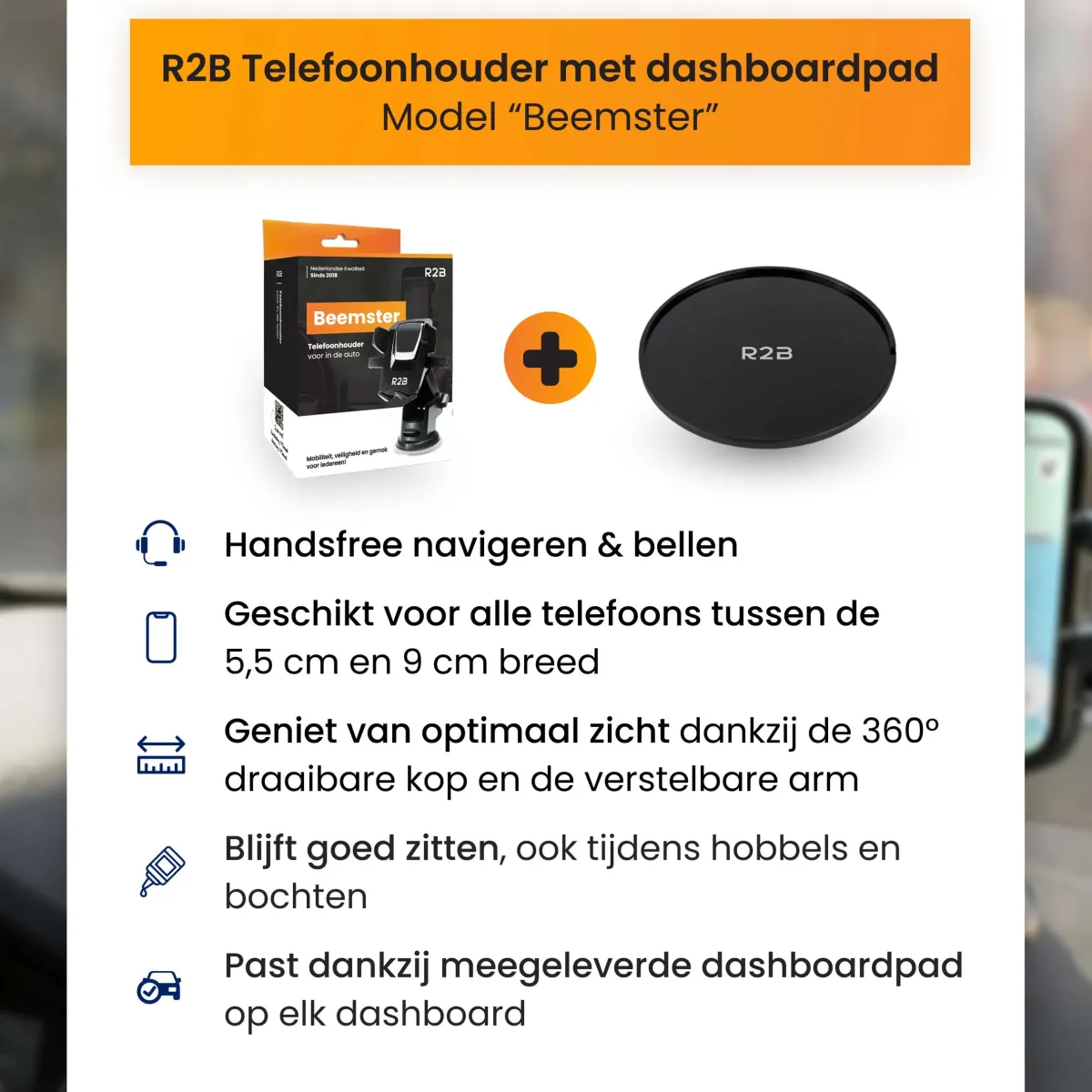 Best Telefoonhouder Auto Zuignap met Dashboard Pad Telefoon & Tablethouders