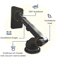 Best Telefoonhouder Auto Zuignap met Draadloze Oplader Telefoon & Tablethouders