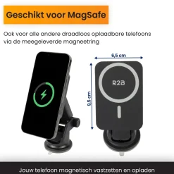 Best Telefoonhouder Auto Zuignap met Draadloze Oplader Telefoon & Tablethouders