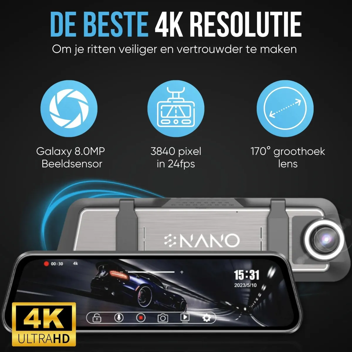Clearance T55 4K 2CH Full Mirror Wifi GPS 32gb dashcam Dashcams