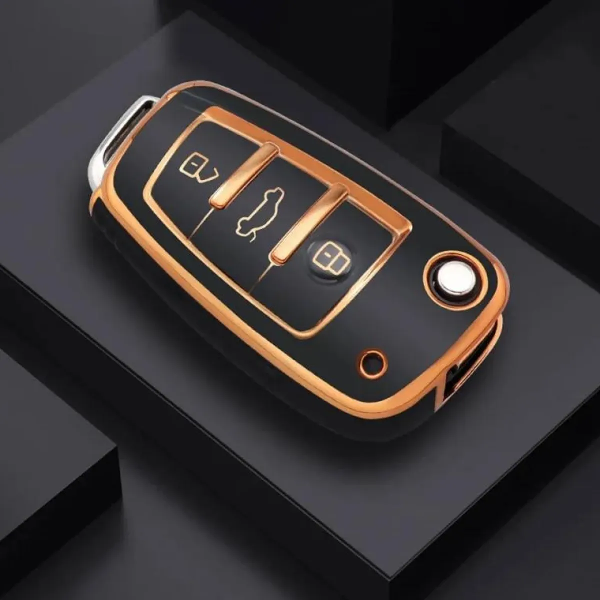 Hot TPU Sleutelhoesje voor Audi goud C3 Autosleutelhoesjes
