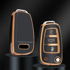Hot TPU Sleutelhoesje voor Audi goud C3 Autosleutelhoesjes