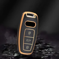 New TPU Sleutelhoesje voor Audi goud D3 Autosleutelhoesjes