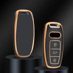 New TPU Sleutelhoesje voor Audi goud D3 Autosleutelhoesjes