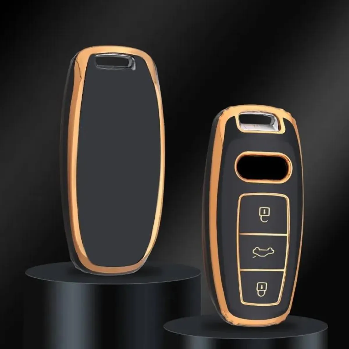 New TPU Sleutelhoesje voor Audi goud D3 Autosleutelhoesjes