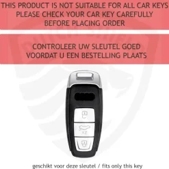 New TPU Sleutelhoesje voor Audi zwart D3 Autosleutelhoesjes