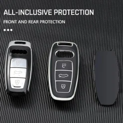 New TPU Sleutelhoesje voor Audi zwart D3 Autosleutelhoesjes