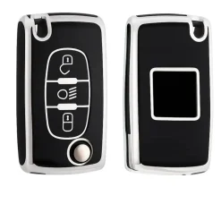 TPU Sleutelhoesje voor Citroën zwart D3B Autosleutelhoesjes