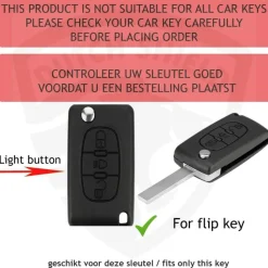 TPU Sleutelhoesje voor Citroën zwart D3B Autosleutelhoesjes