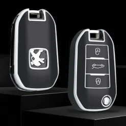 Sale TPU Sleutelhoesje voor Citroën zwart A3 Autosleutelhoesjes