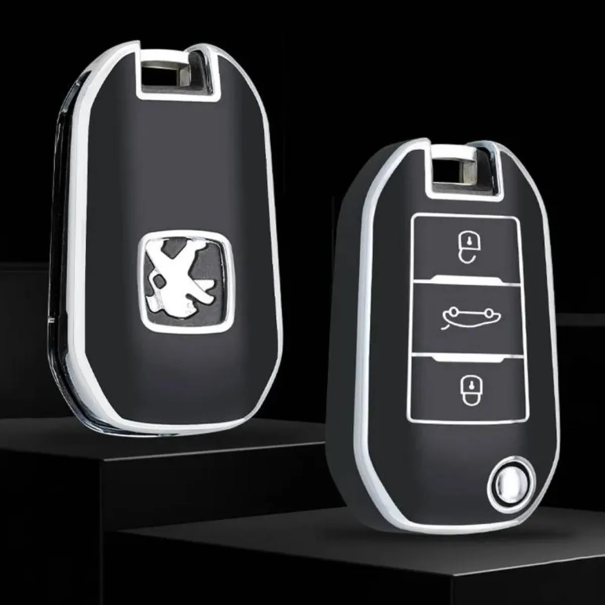 Sale TPU Sleutelhoesje voor Citroën zwart A3 Autosleutelhoesjes