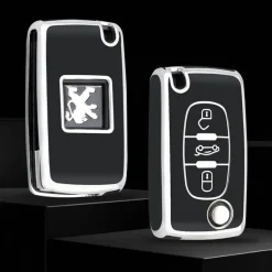 Outlet TPU Sleutelhoesje voor Citroën zwart D3 Autosleutelhoesjes