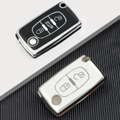 Outlet TPU Sleutelhoesje voor Citroën zwart D3 Autosleutelhoesjes