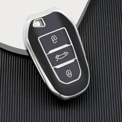 Clearance TPU Sleutelhoesje voor Citroën zwart B3 Autosleutelhoesjes