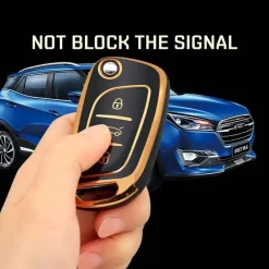 Hot TPU Sleutelhoesje voor Citroën goud C3 Autosleutelhoesjes