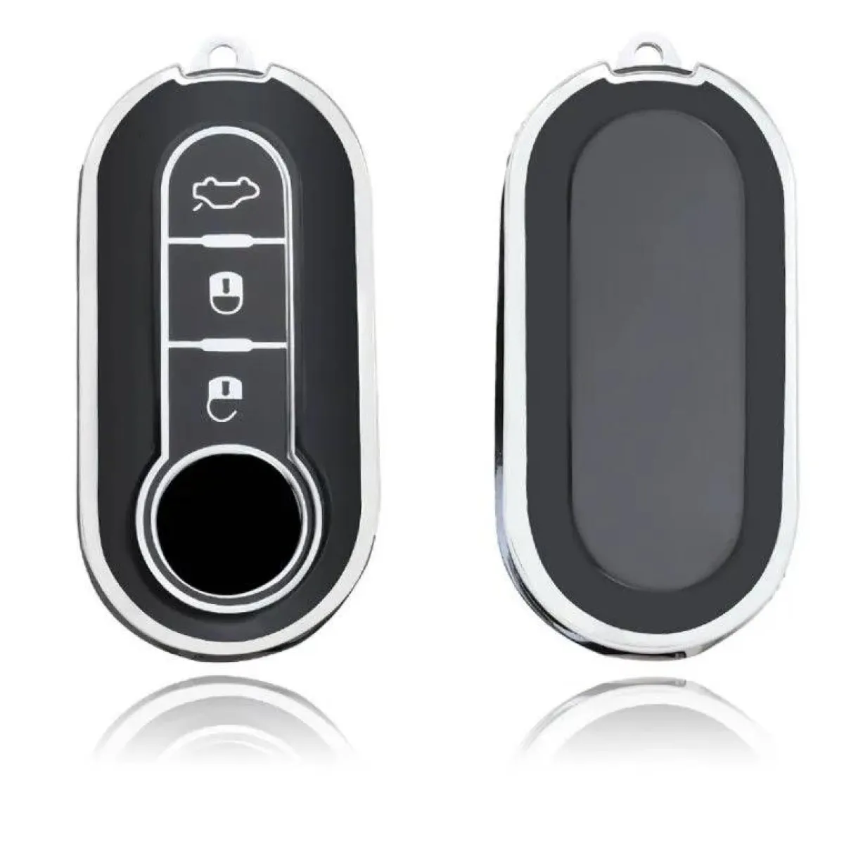 Best TPU Sleutelhoesje voor Fiat / Abart zwart A3 Autosleutelhoesjes