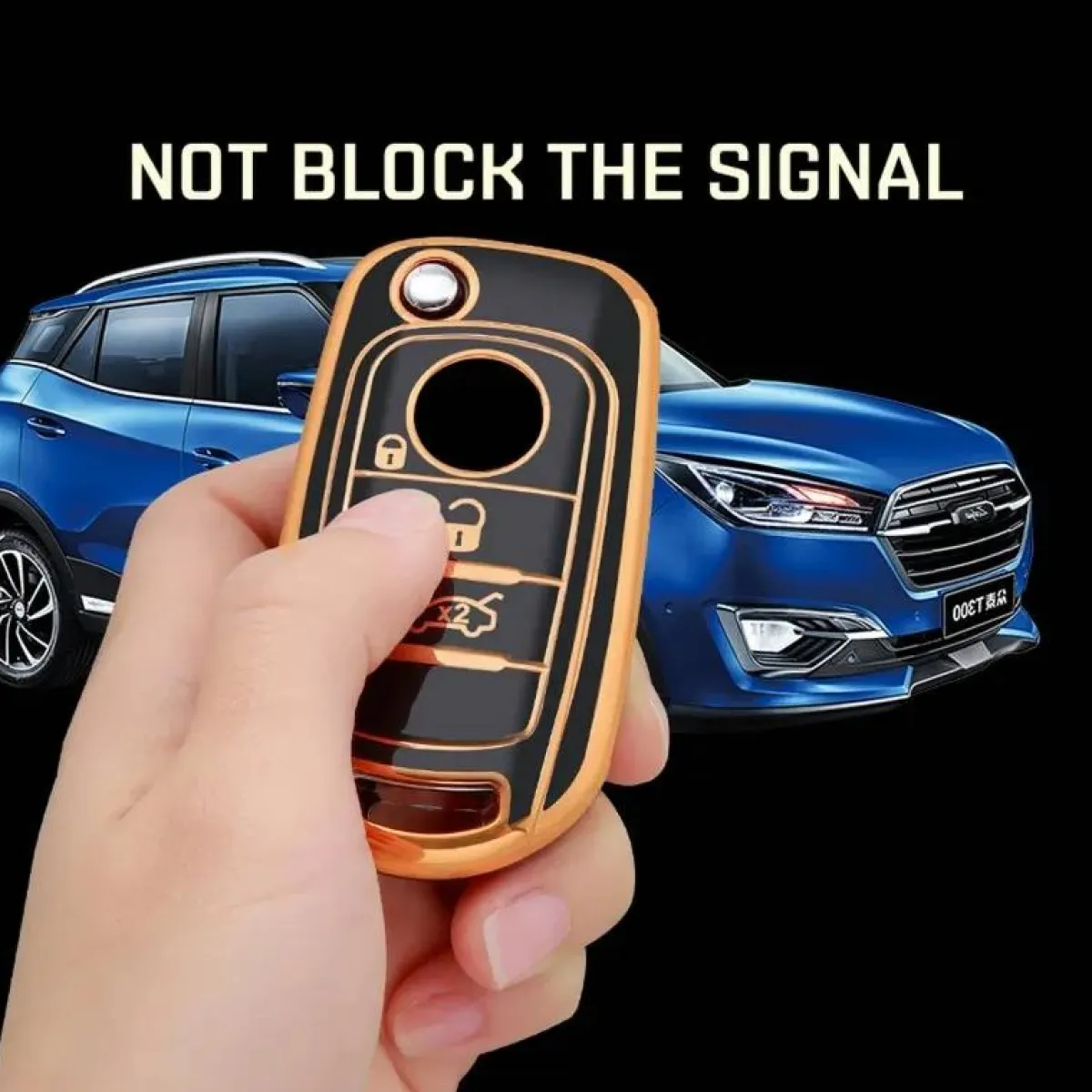 New TPU Sleutelhoesje voor Fiat / Abart goud B3 Autosleutelhoesjes