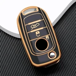 New TPU Sleutelhoesje voor Fiat / Abart goud B3 Autosleutelhoesjes