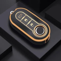 Sale TPU Sleutelhoesje voor Fiat / Abart goud A3 Autosleutelhoesjes
