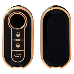 Sale TPU Sleutelhoesje voor Fiat / Abart goud A3 Autosleutelhoesjes
