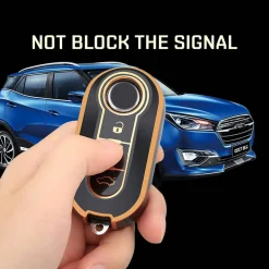 Sale TPU Sleutelhoesje voor Fiat / Abart goud A3 Autosleutelhoesjes