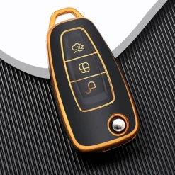 Outlet TPU Sleutelhoesje voor Ford goud E3 Autosleutelhoesjes