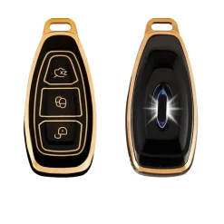 New TPU Sleutelhoesje voor Ford goud K3 Autosleutelhoesjes