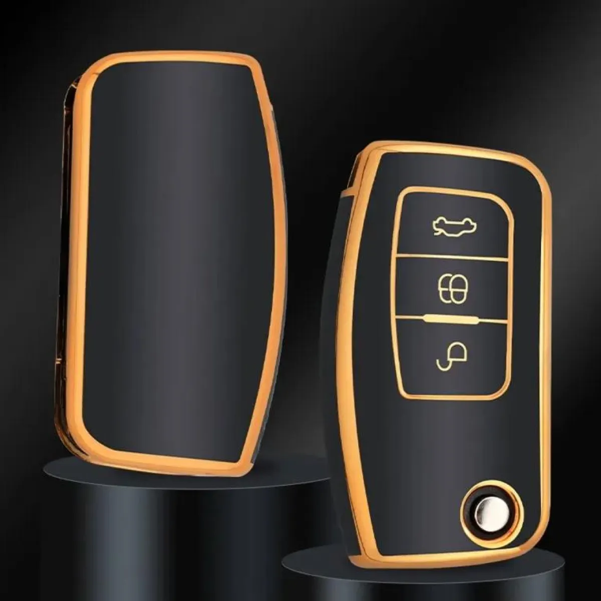 Best TPU Sleutelhoesje voor Ford goud G3 Autosleutelhoesjes
