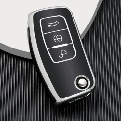 Hot TPU Sleutelhoesje voor Ford zwart G3 Autosleutelhoesjes