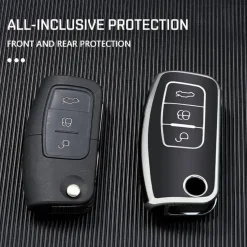 Hot TPU Sleutelhoesje voor Ford zwart G3 Autosleutelhoesjes