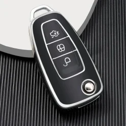 New TPU Sleutelhoesje voor Ford zwart E3 Autosleutelhoesjes