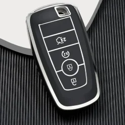 New TPU Sleutelhoesje voor Ford zwart B4 Autosleutelhoesjes