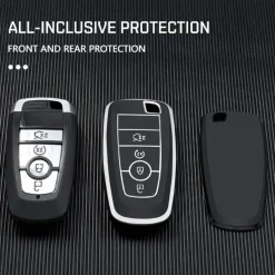 New TPU Sleutelhoesje voor Ford zwart B4 Autosleutelhoesjes